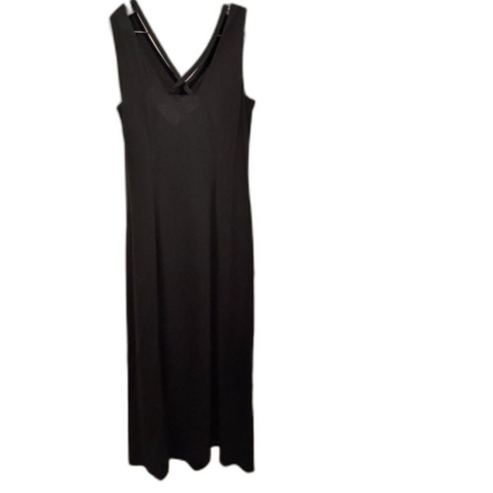 Talbots Black Cross Back Maxi Dress Semi Formal dress Size Small - Picture 3 of 5